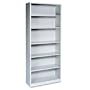 Metal Bookcase, 81-1/8"" High, Five Adjustable, One Fixed Shelf, Light Gray (HONS82ABCQ)