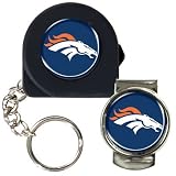 NFL 6 Feet Tape Measure Key Chain and Money Clip Set Team: Broncos