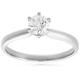 14k Choice of White or Yellow Gold Round Diamond Solitaire Engagement Ring (1/2 ct, H-I Color, SI2-I1 Clarity)
