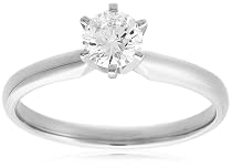 14k Choice of White or Yellow Gold Round Diamond Solitaire Engagement Ring (1/2 ct, H-I Color, SI2-I1 Clarity)