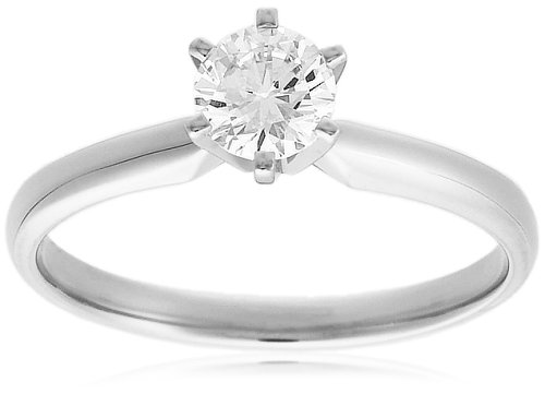 14k Choice of White or Yellow Gold Round Diamond Solitaire Engagement Ring (1/2 ct, H-I Color, SI2-I1 Clarity)