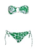 Quiksilver Raisins Green Bandeau Sidetie Bikini S