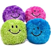 Fun & Fuzzy Smiley Face Throw Pillow, Turquoise