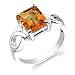 Sterling Silver 2.75 cts Radiant Cut Citrine Ring Size 8