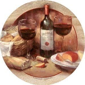 Multiple Colors Wine And Cheese Sandstone Coasters - Set of 4