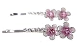 Pink Double Flower Hair Clip Barrette