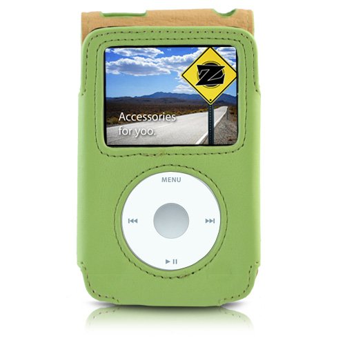 Eforcity Green Synthetic Leather Case w/ Strap for Apple iPod Video 60GB / 80GB / iPod Classic