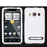 White Rubberized Snap-On Hard Skin Case Cover for HTC Sprint Evo 4G Phone N ....