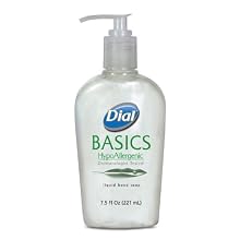Dial 06028 Basics Hypoallergenic Liquid Hand Soap with Decor Pump, 7.5 Oz, (Case of 12)
