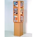 Wooden Mallet LM24-FSLO Divulge Spinning Floor Display with 12 Magazine/24 Brochure Pockets, Light Oak