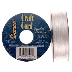 2mm Satin Rattail Cord, White, 10 yd roll