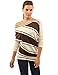 PattyBoutik Women's One Shoulder Striped Reversible Tunic