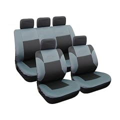 Eufab 28069 Sitzbezug-Set Model X, schwarz / grau,  11-teilig, gepr�gter Lederlook