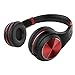Headphones, Vomach On Ear Headphones with Mic Girls Headphones Wired Foldable Headphones with Microphone Red