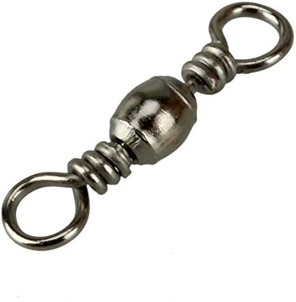 Transmen(TM) 100pcs Barrel Bearing with Solid Ring Swivel Solid Fishing Connector,test 28kg/61.7lb