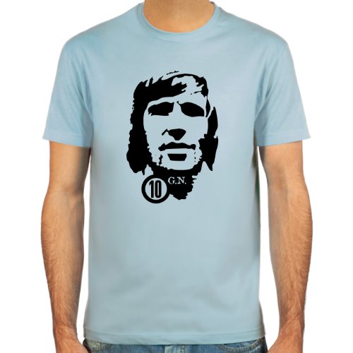 T-Shirt Günter Netzer ::: Farbauswahl: skyblue, sand, weiß oder deepred ::: Größen: S-XL ::: Fußball-Kult