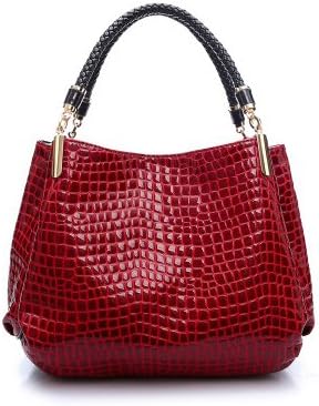 ilishop Women's New Fashion Classy Unique Crocodile Handbag Shoulder Bag For Women (Red)