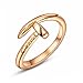 ROXI 18k Rose Gold Plated Custom personalized Nail Ring Pure Hand-made Unique Elegant (Sizes 6 7 8)