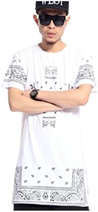 Pizoff Unisex Hipster Paisley Bandanna Extra Long Cross Religious Skateboard T Shirts Y0591-white-XL