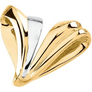 14K Two Tone Gold Chain Slide