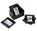 Kitchen & Housewares : Black Glass Photo Coasters with Stand - Set of 6