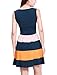 Allegra K Women Stripe Sleeveless Colorblock Short Skater Tank Dress,Dark Blue,Large