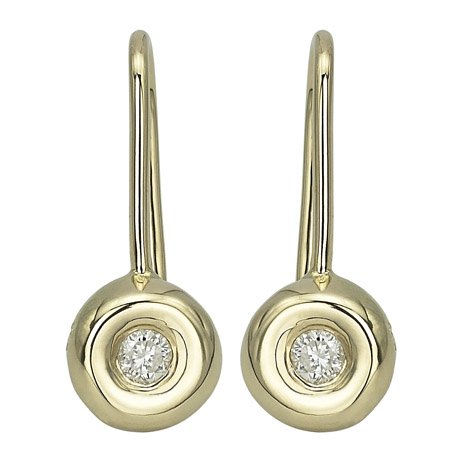 14K Yellow Gold Diamond Earrings - 0.20 Ct.