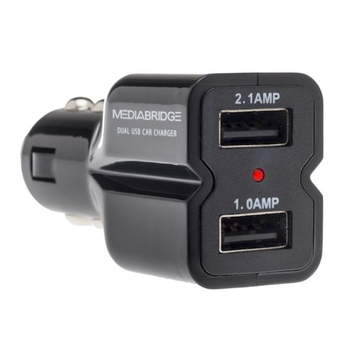 Mediabridge High Output Dual USB Car Charger For iPad and iPhone (Dual Port High Output Design: 1.0 Amp USB for iPhone; 2.1 Amp for iPad or additional iPhone) Mediabridge High Output Dual USB Car Charger For iPad and iPhone (Dual Port High Output Design: 1.0 Amp USB for iPhone; 2.1 Amp for iPad or additional iPhone)