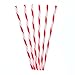 Dakoufish 12 Piece 9 Inch Reusable Plastic Thick Drinking Straws BPA Free Mason Jar Straws Big Stripe (9inch Red)