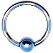 16 Gauge Light Blue Silver Striped Titanium Captive Ring
