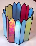 Large Stained Glass Candle Holder for Pillars, Votives and Tea Lights