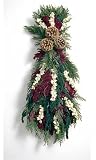 New 24 Long CHRISTMAS SWAG Handmade WREATH Red, Gree, White, Pinecones