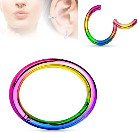 Hinged Titanium IP 316L Surgical Steel Segment Ring 16g