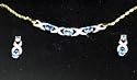 Blue Topaz / Diamond Necklace and Earring Set