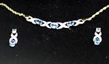 Blue Topaz / Diamond Necklace and Earring Set