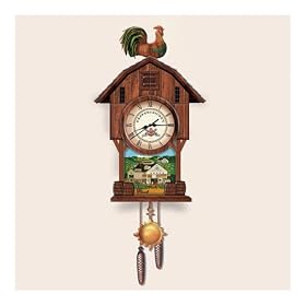Cozy Country Moments Charles Wysocki Art Wooden Cuckoo Clock: Unique Wall Decor Art by The Bradford Exchange