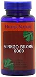 Higher Nature Ginkgo Biloba Mega Potency 6000 Pack of 90