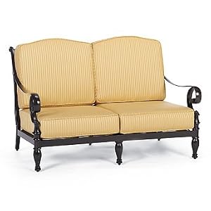 Marseilles Outdoor Loveseat with Cushions - Wyndham Wheat - Frontgate, Patio Furniture