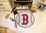 Boston Red Sox Baseball 29 Round Floor Mat (Rug) - Boston Red Sox MLB Baseball