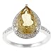 White Gold Pear Shape Citrine and Diamond Ring (1/5 TDW)