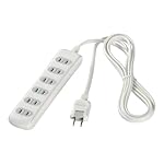 iBUFFALO 2ピン式電源タップ 6個口タイプ シャッター付 2m ホワイト BSTAP26SH20WH