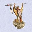 Praying chief statue Indian Style with spear Sculpture