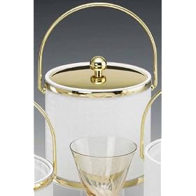 Kraftware 43468 Wicker White 3 Quart Ice Bucket with Bale Handle and Metal Cover by Kraftware