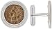 Sterling Silver Indian Head Cent (1859 - 1909), Coin Cufflinks, Prong Back Pipe Bezel w/ Gift Box