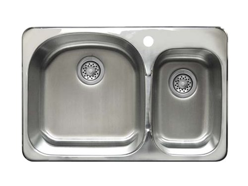 Overmount Double Bowl Kitchen Sink 31-1/2
