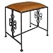 Grace Small French Traditional Bench, Corvette Fabric, Aged Iron Finish