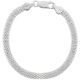 Sterling Silver Mesh Chain Bracelet, 7
