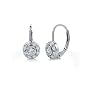 Sterling Silver 925 Cubic Zirconia CZ Small Round Leverback Earrings - Ideal Gift For Mother, For Her, Birthday, Anniversary, Bridal, Wedding, Engagement