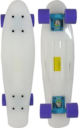 Skateboard - White Deck/Purple Wheels/Blue Trucks