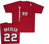 Portland Trailblazers Clyde Drexler Adidas Red Throwback T Shirt
